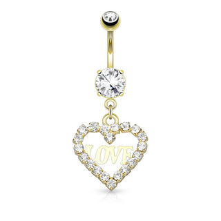 Piercing ombligo Corazón Colgante Circonita