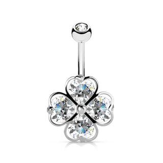 Piercing ombligo Circonita Hoja de trébol