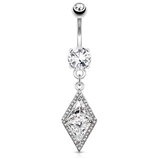 Piercing ombligo Diamante colgante Circonita