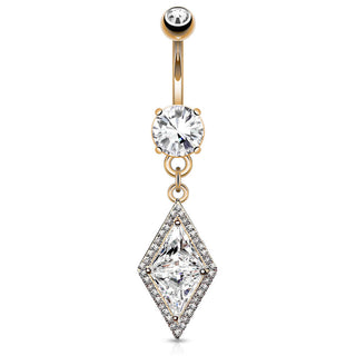 Piercing ombligo Diamante colgante Circonita