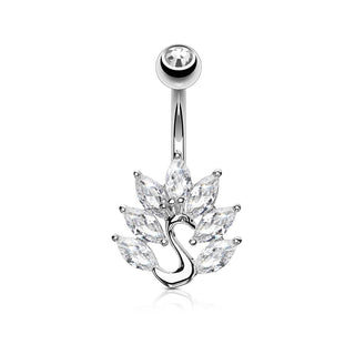 Piercing ombligo Pavo real Circonita