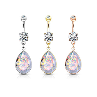 Piercing ombligo Arco Iris colgante Circonita