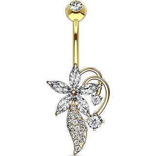 Piercing ombligo Flor Circonita