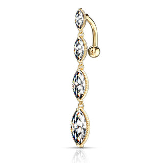 Piercing ombligo 4 Circonitas Top-Down talla Marquesa