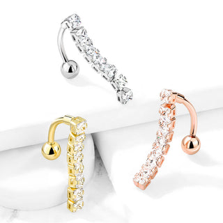 Piercing ombligo 8 Circonitas Top-Down