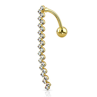 Piercing ombligo Zig Zag colgante Circonita