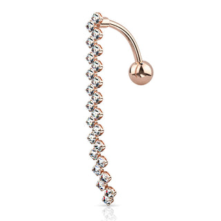 Piercing ombligo Zig Zag colgante Circonita
