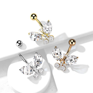 Piercing ombligo Mariposa Circonita