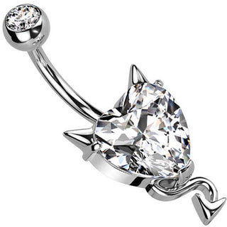 Piercing ombligo Diablo corazón circonita