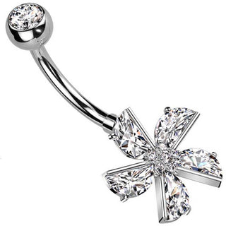 Piercing ombligo Flor circonita