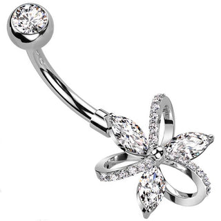 Piercing ombligo Flor circonita