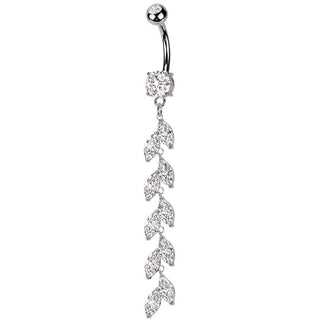 Piercing ombligo colgante circonitas talla marquesa