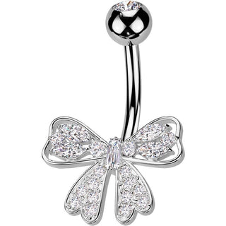 Piercing ombligo lazo circonita