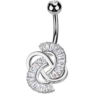 Piercing ombligo nudo talla baguette circonita
