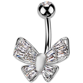 Piercing ombligo mariposa circonita