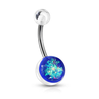 Piercing ombligo Ópalo Plata