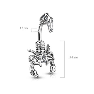 Piercing ombligo Escorpión Circonita Plata