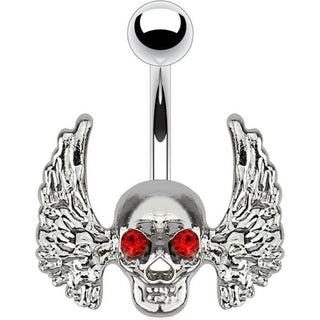 Piercing ombligo Calavera Circonita Plata