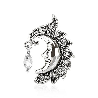 Piercing ombligo Luna Top-Down Circonita Plata