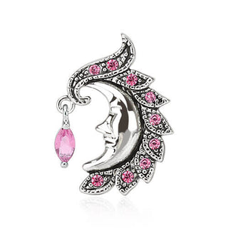 Piercing ombligo Luna Top-Down Circonita Plata
