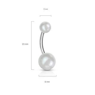 Piercing ombligo Bola acrílica efecto perla