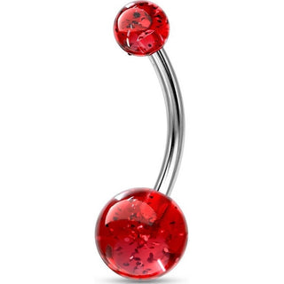 Piercing ombligo Bola con Purpurina Acrílica