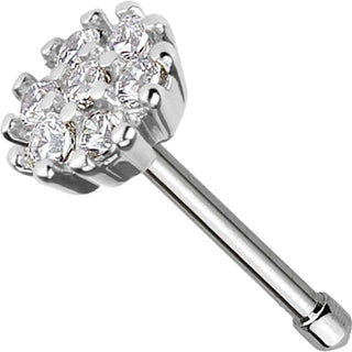 Nariz Stud Flor Circonita Plata