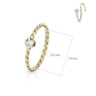 Anillo Circonita Retorcida Flexible