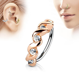 Anillo Circonita Retorcida Flexible