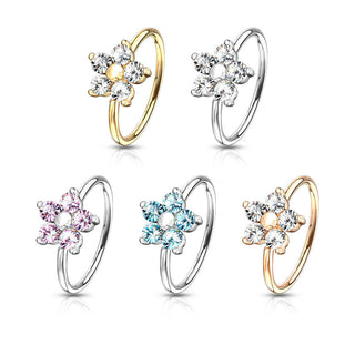 Anillo Circonita Flor Flexible