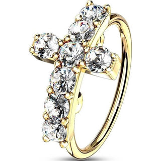 Anillo Circonita cruz Flexible