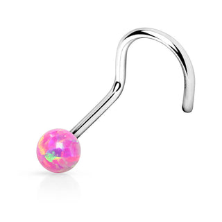 Nariz Screw Ópalo Bola Plata