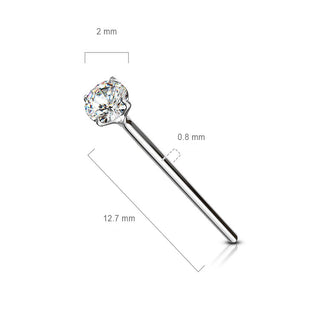 Plata 925 Nariz Cola de pez Circonita Plata Flexible