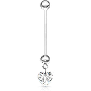 Piercing ombligo Corazón Colgante Circonita