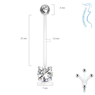 Piercing ombligo Circonita redonda