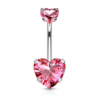 Piercing ombligo Corazón Circonita Rosca interna
