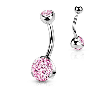 Piercing ombligo Circonita Redonda Plata
