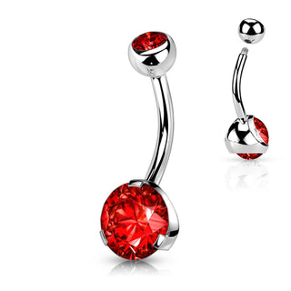 Piercing ombligo Circonita Redonda Plata