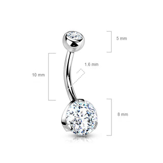 Piercing ombligo Circonita Redonda Plata