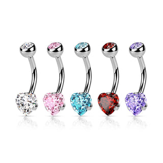 Piercing ombligo Corazón Circonita