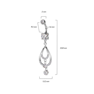 Piercing ombligo Gotas colgante Circonita