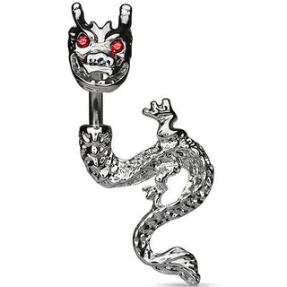 Piercing ombligo Dragón Circonita plata