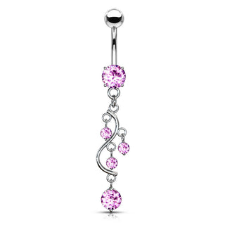 Piercing ombligo Vid colgante Circonita