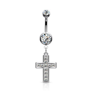 Piercing ombligo Cruz colgante Circonita