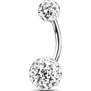 Piercing ombligo Bola Circonita Plata Rosca interna