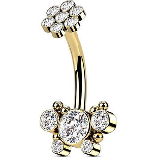 Piercing ombligo Flor Circonita Rosca interna