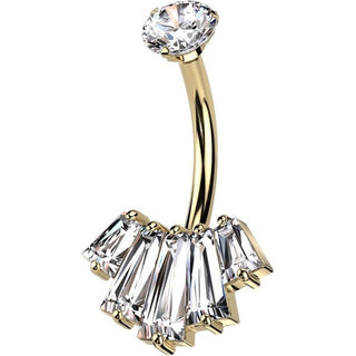 Piercing ombligo Abanico Circonita Rosca interna