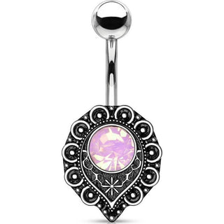 Piercing ombligo Ópalo Vintage Plata