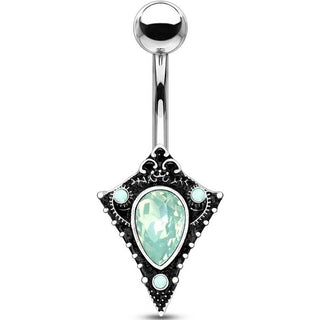 Piercing ombligo Ópalo Vintage Plata