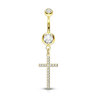 Piercing ombligo Cruz colgante Circonita